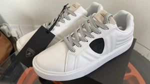 Automobili Lamborghini  - White Leather Men's Motorsport Shoes Black Size 10-44 - Picture 1 of 15