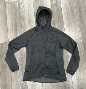 The North Face Womens Full Zip Hoodie Size L Large Gray Fleece Hooded Jacket - Picture 1 of 7