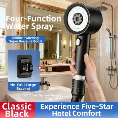 Luxury 4-Mode Adjustable Showerhead Set, High Pressure Rainfall & Handheld - Image 1 of 4