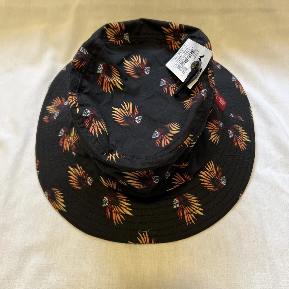 Vans Bucket Hat S/M Off The Wall Resort Club Skulls Black Sun Hat - Image 1 of 4