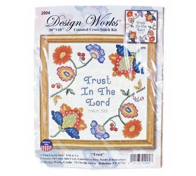 Design Works TRUST Kit de Ponto Cruz 10"x10" Gráfico de Agulha Fio de Pano Novo na embalagem - Imagem 1 de 3