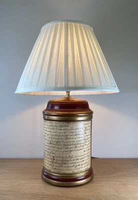Large Vintage Toleware Tea Caddy Style Ceramic Table Lamp Base PAT Tested - Image 1 of 4