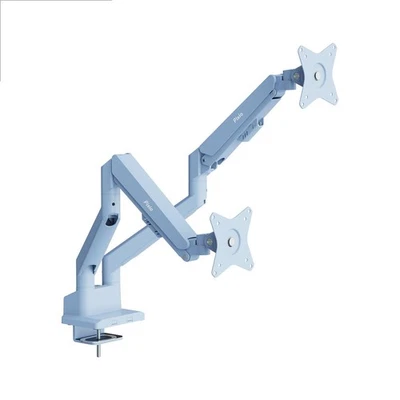 Pixio PS1D Wave Pastel Blue Dual Monitor Arm with Gas Spring for 17-32” Screens - Image 1 of 4