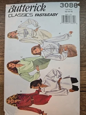 Vintage 1993 Butterick 3086 Cut & Complete Women's Blouses Size 12-14-16  - Image 1 of 3