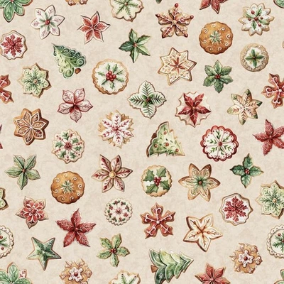 Tela para galletas de Navidad de 1/2 yarda, acolchado 100 % algodón (PRECORTADO) Foto 1 de 2