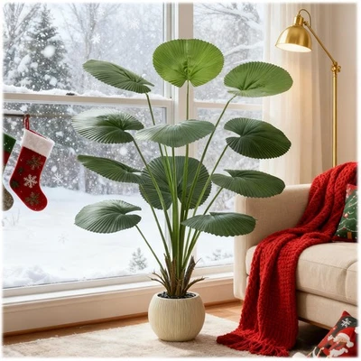 Palmera artificial ventilador imitación palmera, planta de piso tropical Areca de 5 pies de altura... Foto 1 de 4