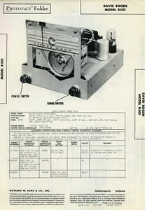 Vintage Sam's Photofact/Schematic Folder David Bogen Model #R501 SFF70 - Bild 1 von 1