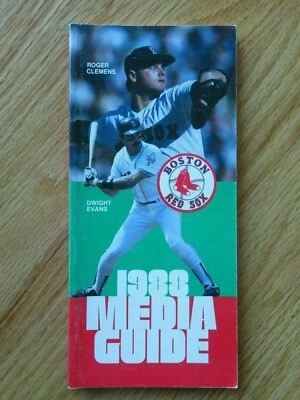 1988 RED SOX Media Guide ROGER CLEMENS DWIGHT EVANS WADE BOGGS Batting Champion - Image 1 of 2