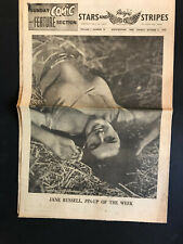 1945 PACIFIC STARS & STRIPES WW 2 TOKYO NEWSPAPER JANE RUSSELL PINUP,LI'L ABNER