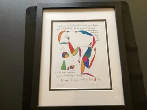 Story People Brian Andreas 1995 Signed Print " Wish List" Framed 15 by 12 - Picture 1 of 1