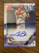 LUKEN BAKER 2019 BOWMAN CHROME MOJO REFRACTOR PROSPECT AUTO CARDINALS