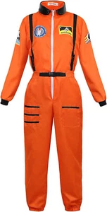 Orange Astronaut Jump Suit women fitted waist adult costume space flight cover - Picture 1 of 24