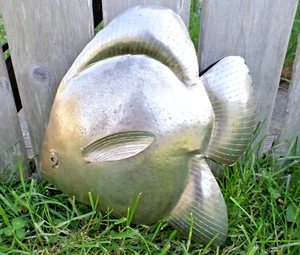 Large Metal Tropical Fish Rustic Metalwork 16 in. Sculpture Welded With Post - Picture 1 of 7