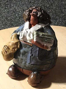 BALLOON PEOPLE POTTERY SARA MEADOWS SIGNED 1980’s BANKER KENNETH SQUARE - Picture 1 of 8