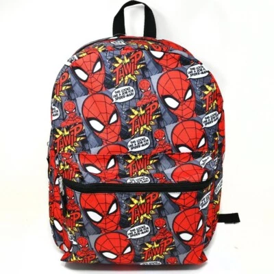 Large Backpack Marvel Spiderman All Over Print School Book Bag New - Image 1 of 4