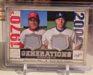 2008 SP Legendary Cuts Generations Dual Memorabilia Johnny Bench Russell Martin - Picture 1 of 2