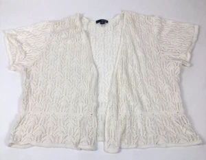 A.N.A Shirt Women's Medium Black Loose Knit Short Sleeve Cover Up  - Picture 1 of 7