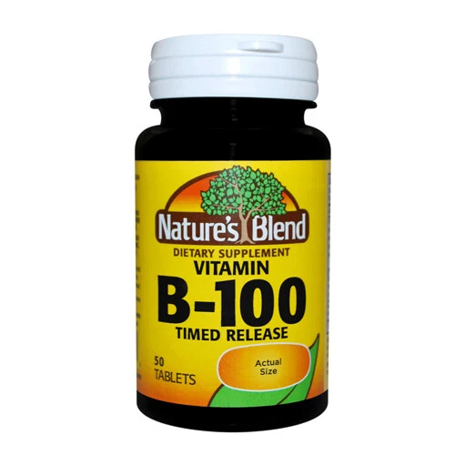 Vtiamin B-100 Complex 50 Timed Release Tablet By Nature's Blend Foto 1 de 1