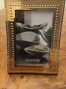 Nambe Beaded Collection Picture Frame 4" x 6" -GOLD Plate- NWT - Picture 1 of 7
