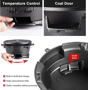 Hibachi Grill Outdoor, 100% Cast Iron Grill, Mini Small Portable Charcoal Gri... - Picture 1 of 6