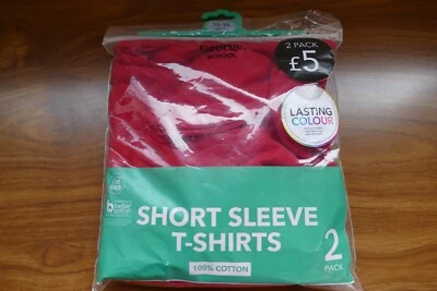 George Red Crew Neck School T-Shirt 2 Pack-BNWT - Image 1 of 4