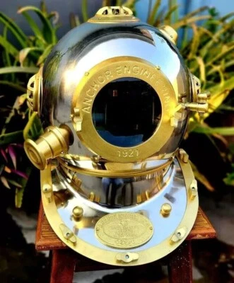 18 Inch Diving Helmet Vintage US Navy Mark V Antique Deep Sea Divers Helmet - Image 1 of 4