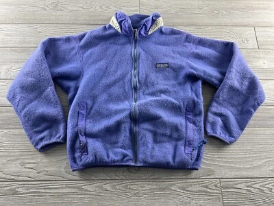 Chaqueta polar Patagonia juvenil XL (14) púrpura cremallera completa vintage manga larga Foto 1 de 4