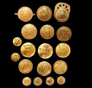 Sweden: Interesting Assortment of Swedish Gilt Uniform Buttons (17) +1 - Picture 1 of 5