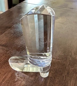 Oleg Cassini signierte Kristallfigur Cowboystiefel ca. 4" x 3" x 1,5" gr - Bild 1 von 7