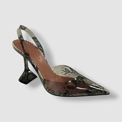 Zapatos de salón Amina Muaddi para mujer negros estampados serpiente Holli Glass 95 talla 36 Foto 1 de 4