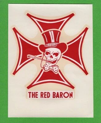 VINTAGE ORIGINAL 1965 ED ROTH "THE RED BARON" WATER SLIDE DECAL ART NICE! - Image 1 of 2