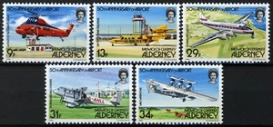 Alderney 1985, Flugzeuge, Aviation Set VF MNH, Mi 18-22 Kat 30€ - Bild 1 von 1