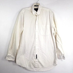 Abercrombie Fitch Shirt Mens 15-33 White Button Down Fine Pinpoint Cotton Dress - Picture 1 of 9