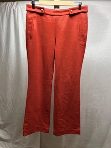 Ann Taylor Loft kate Bootcut Pants Women's Size 4 Red Mid Rise Pull On Stretch - Picture 1 of 9