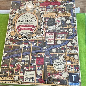 Chicago Gangland Map 1000 PCs Puzzle New Transit Tees USA 19" x 27  GREAT GIFT! - Picture 1 of 6