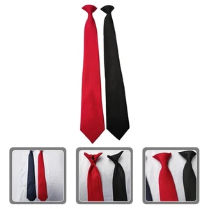 2 corbatas con clip uniformes escolares de oficina para hombre ropa clásica corbatas - Imagen 1 de 12