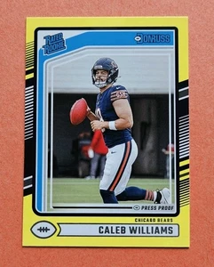 Caleb Williams RC, 2024 Donruss Fútbol, Clasificado Novato Amarillo Prensa Prueba #327 - Imagen 1 de 2