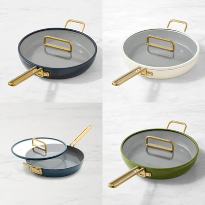 GreenPan Stanley Tucci Ceramic Nonstick Covered Fry Pan, 12" - FULL COLOR