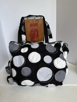 Bolso de Hombro Thirty one Retro Metro Lona Negro Blanco Gris Lunares Foto 1 de 4