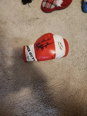 Marvelous Marvin Hagler Autographed Boys Boxing Glove. - Image 1 of 4