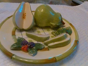 Bella Casa by Ganz Glass fruit dish - Picture 1 of 6