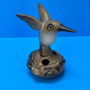 VTG Howard Pierce California Pottery Hummingbird Flower Frog MCM Feeder Bird - Picture 1 of 12