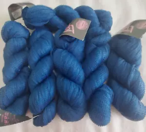 6 Skein LACE Knitting Yarn Blue 84% Rayon 16% Polyamid Lot 50g 176 Yds Each - Picture 1 of 6