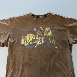 vintage 90s led zeppelin tee shirt single stitch XL zoso saucy fade - Picture 1 of 8
