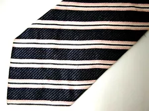 Vtg Giorgio Brutini Mens Necktie Tie Pink Grey White Striped 60" Career - Picture 1 of 3