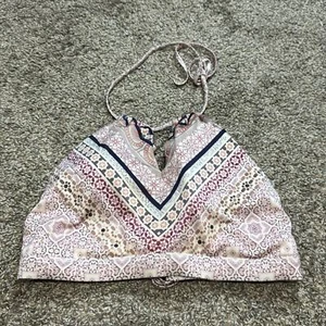 Athleta High Neck Bikini Top Halter Pink Large - Picture 1 of 3