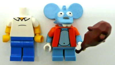LEGO The Simpsons Character Lot - Homer Body & Itchy with Club Mouse Cartoon - Image 1 of 2
