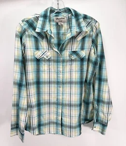 VTG WRANGLER WRANCHER PEARL SNAP Metallic WESTERN SHIRT COWBOY ROCKABILLY - Picture 1 of 9