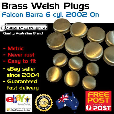 Brass Welch Welsh Freeze Core Plug Set Gallery Kit Fits Ford Falcon 6 4.0 Barra - image 1 of 3