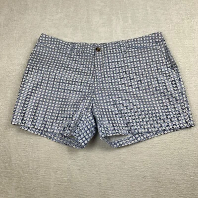 褪色荣耀短裤女式 18 (适合 38x4) Chino 蓝色白色几何学院风海滩 — 第 1/4 张图片